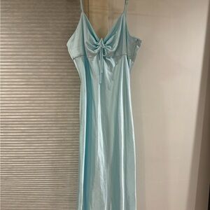 Maxi Coral Blue Silk Dress | Skies Are Blue